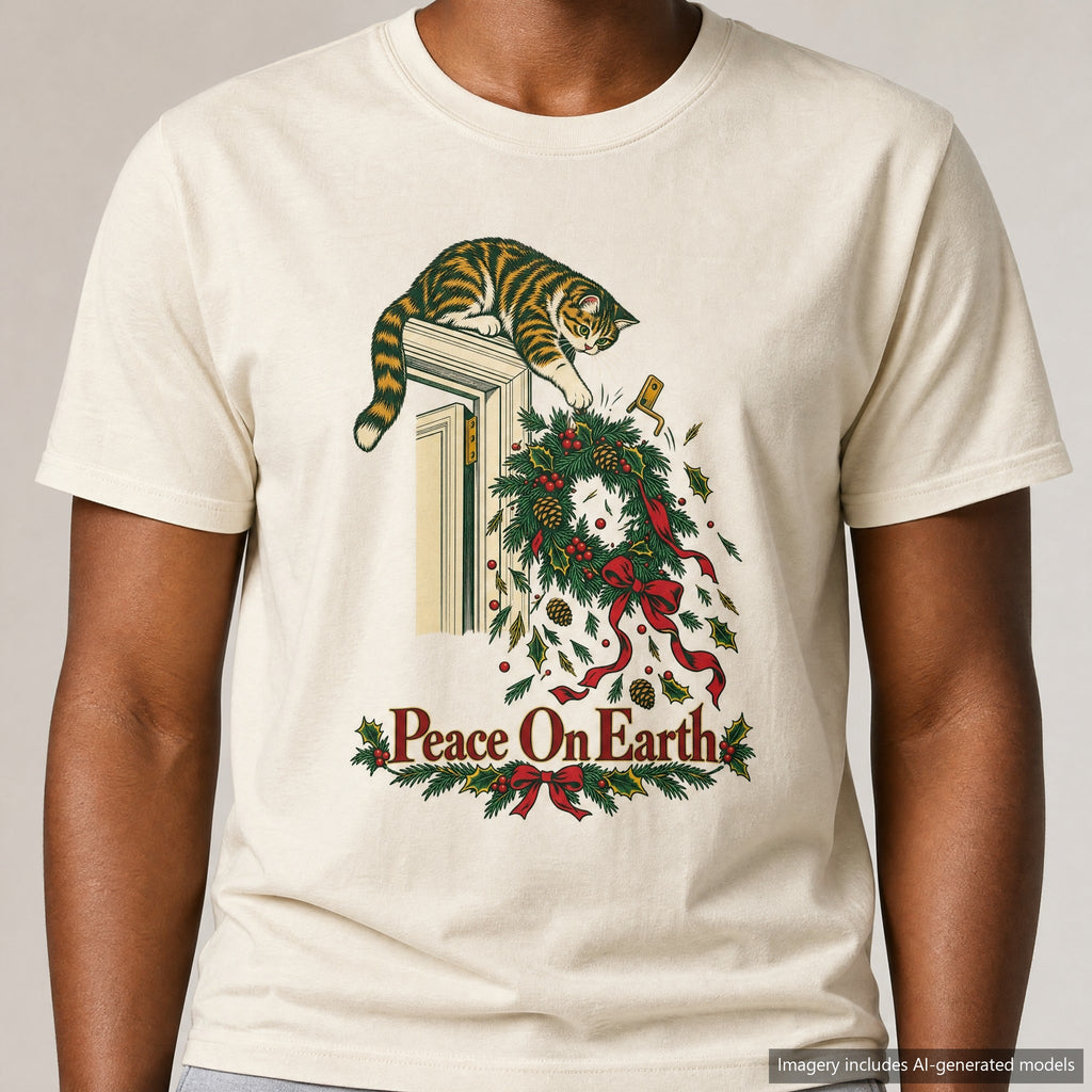 Peace On Earth T-shirt, laid flat