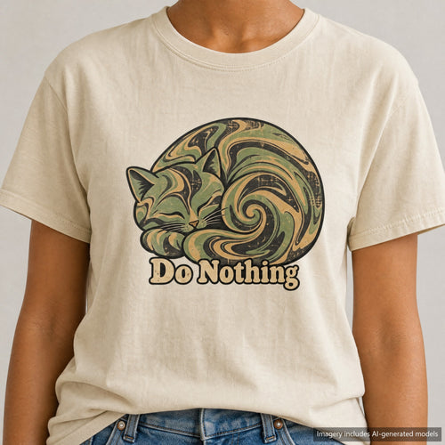 Do Nothing T-shirt, laid flat