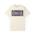 GENAL5A License Plate T-shirt in Ivory, front view