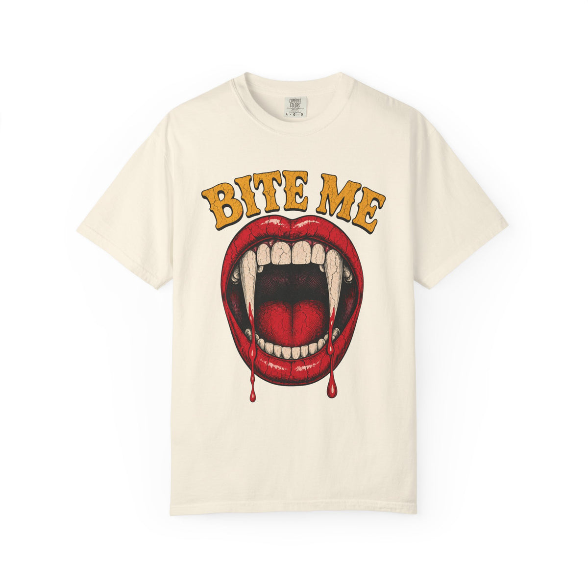 Bite Me T-shirt in Ivory, front view