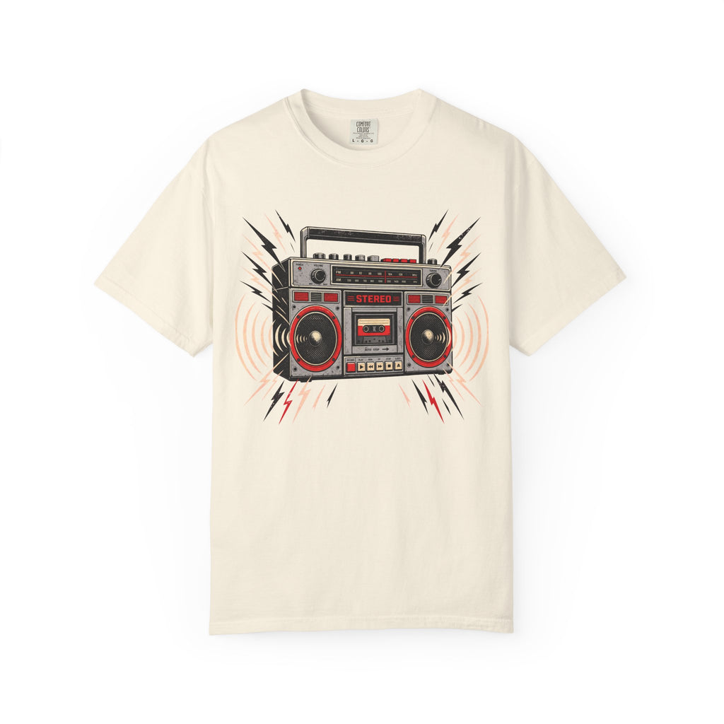 Boombox T-shirt in Ivory, front view