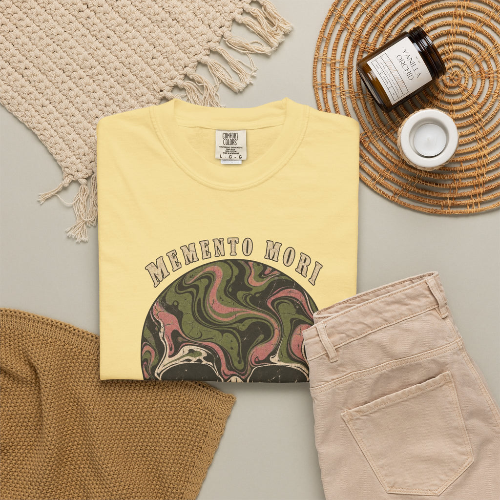 Comfort Colors® Memento Mori T-Shirt, Funny Vintage Philosophy Skull