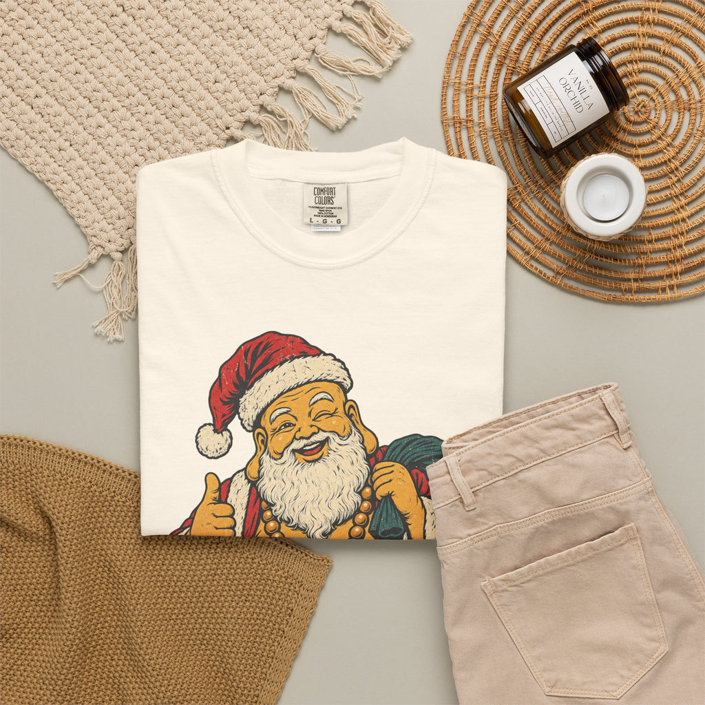 Buddha Santa T-shirt in Ivory, flat lay view