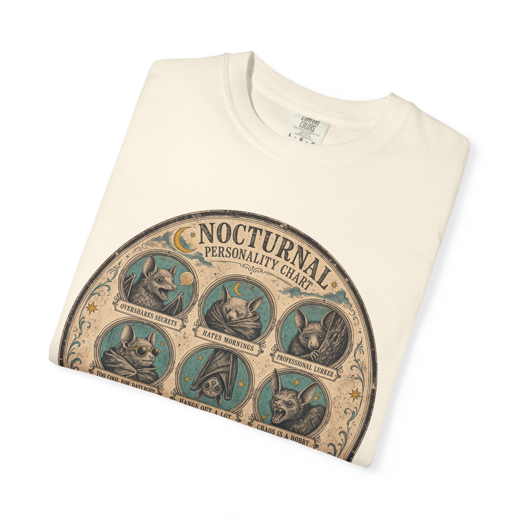 Nocturnal Personality Chart T-shirt in Ivory, folded view