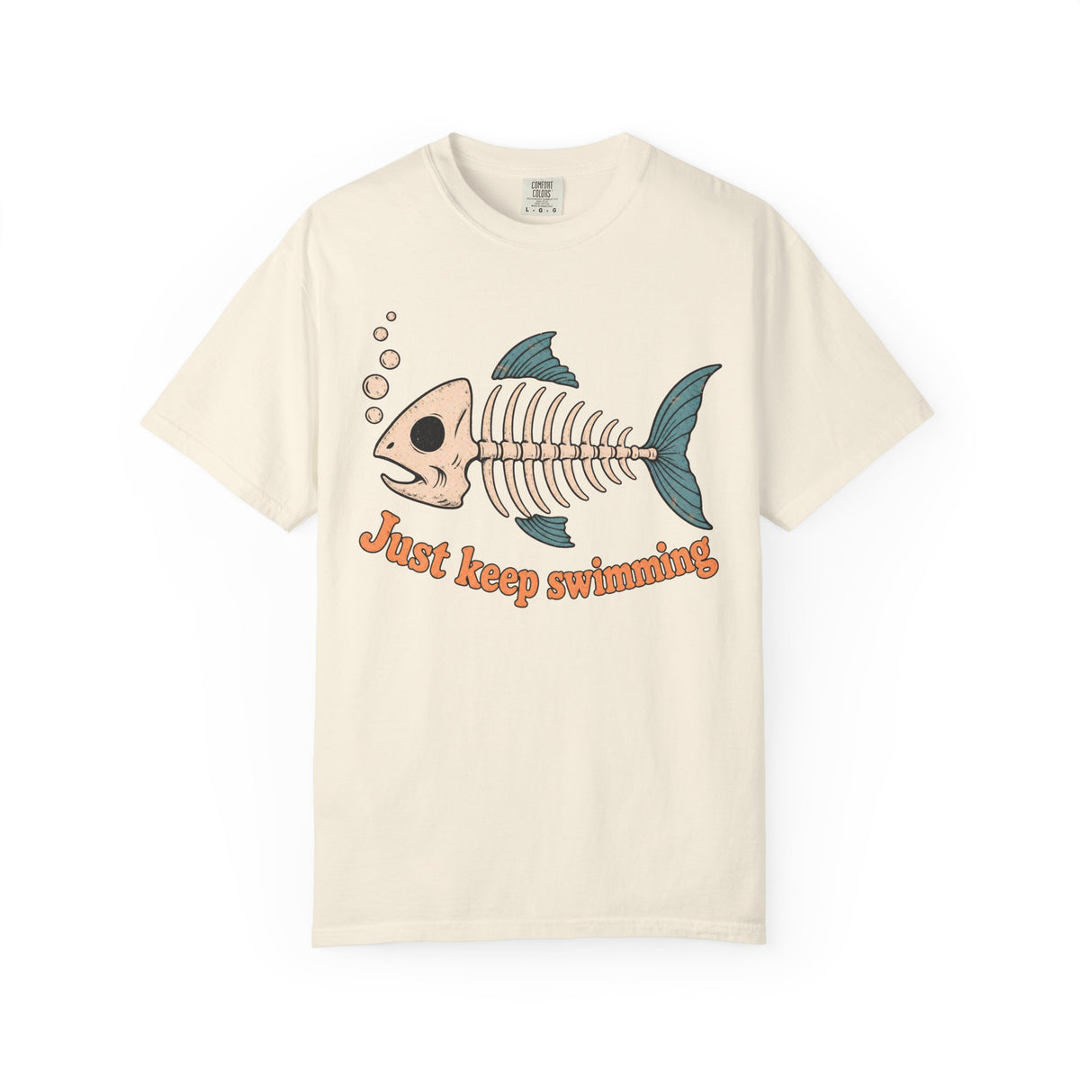 Just Keep Swimming T-shirt in Ivory, front view