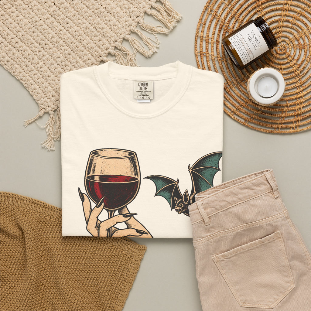 Drink Up Darling T-shirt in Ivory, flat lay view