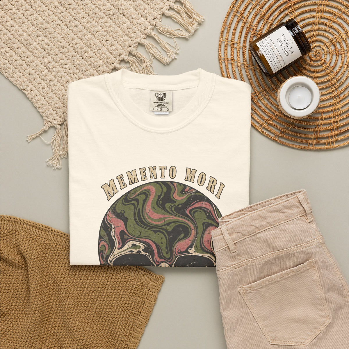 Comfort Colors® Memento Mori T-Shirt, Funny Vintage Philosophy Skull