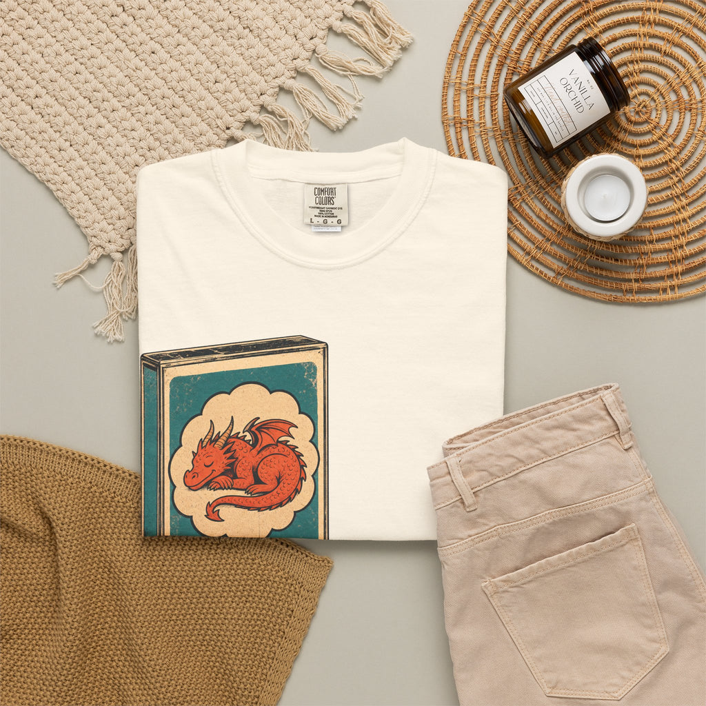 Dragon Daydream Cassette T-shirt in Ivory, flat lay view