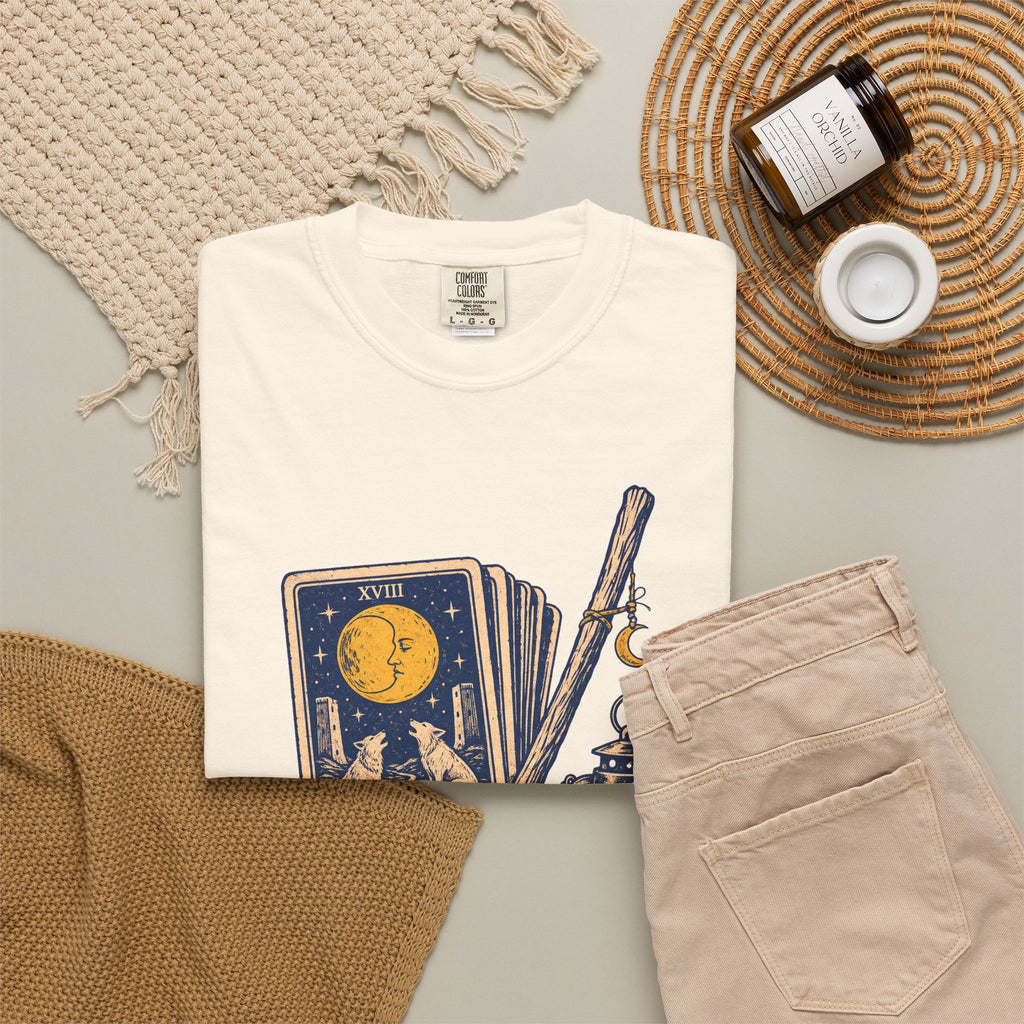 Ride or Curse T-shirt in Ivory, flat lay view