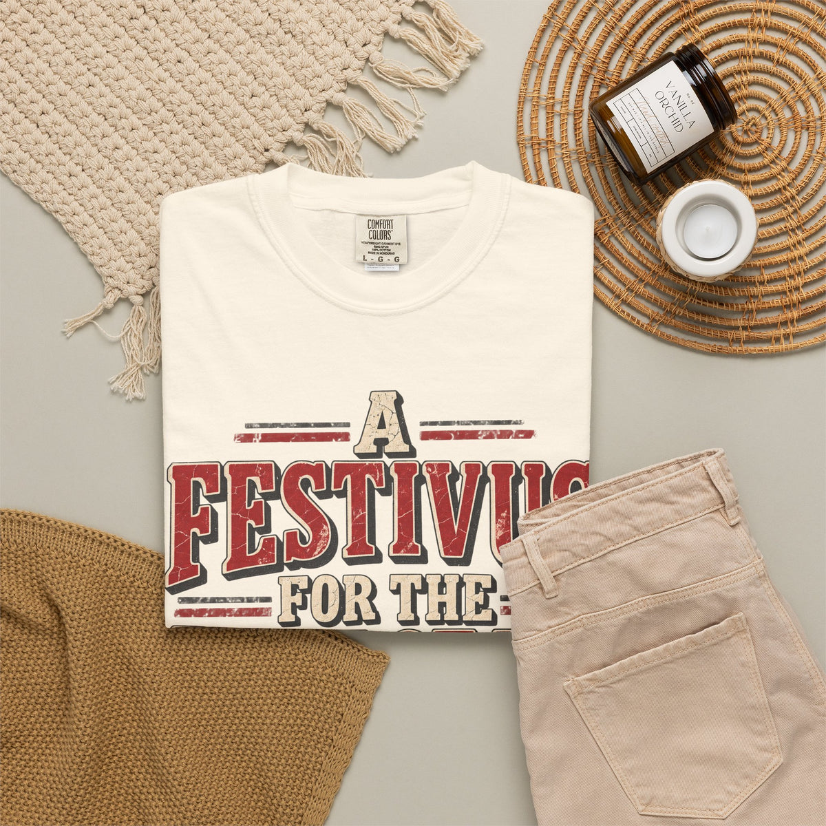 A Festivus For The Rest Of Us T-shirt in Ivory, flat lay view