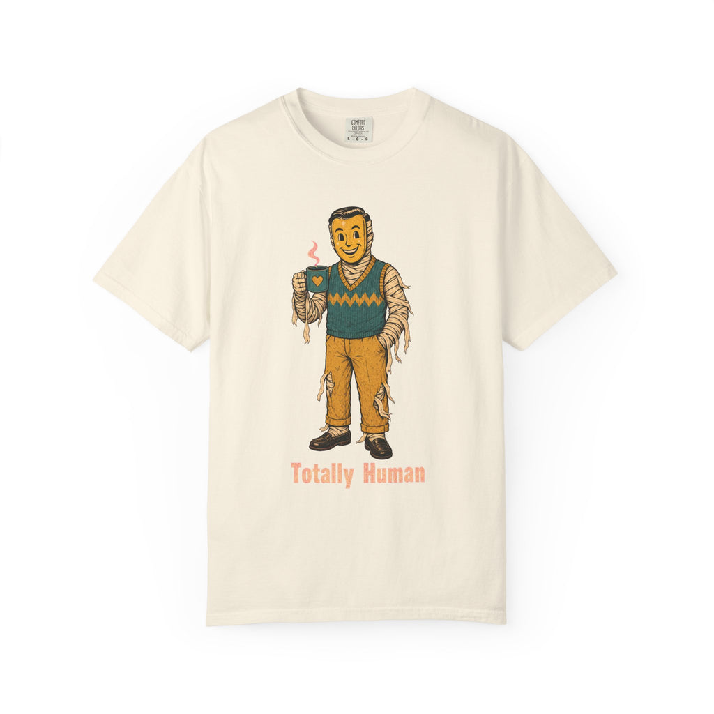 Totally Human T-shirt in Ivory, front view