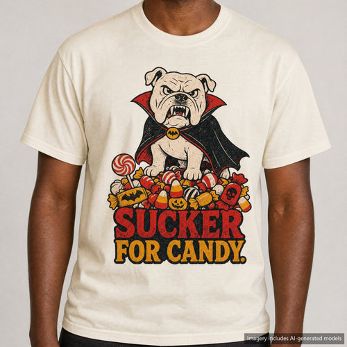 Sucker For Candy T-shirt, laid flat