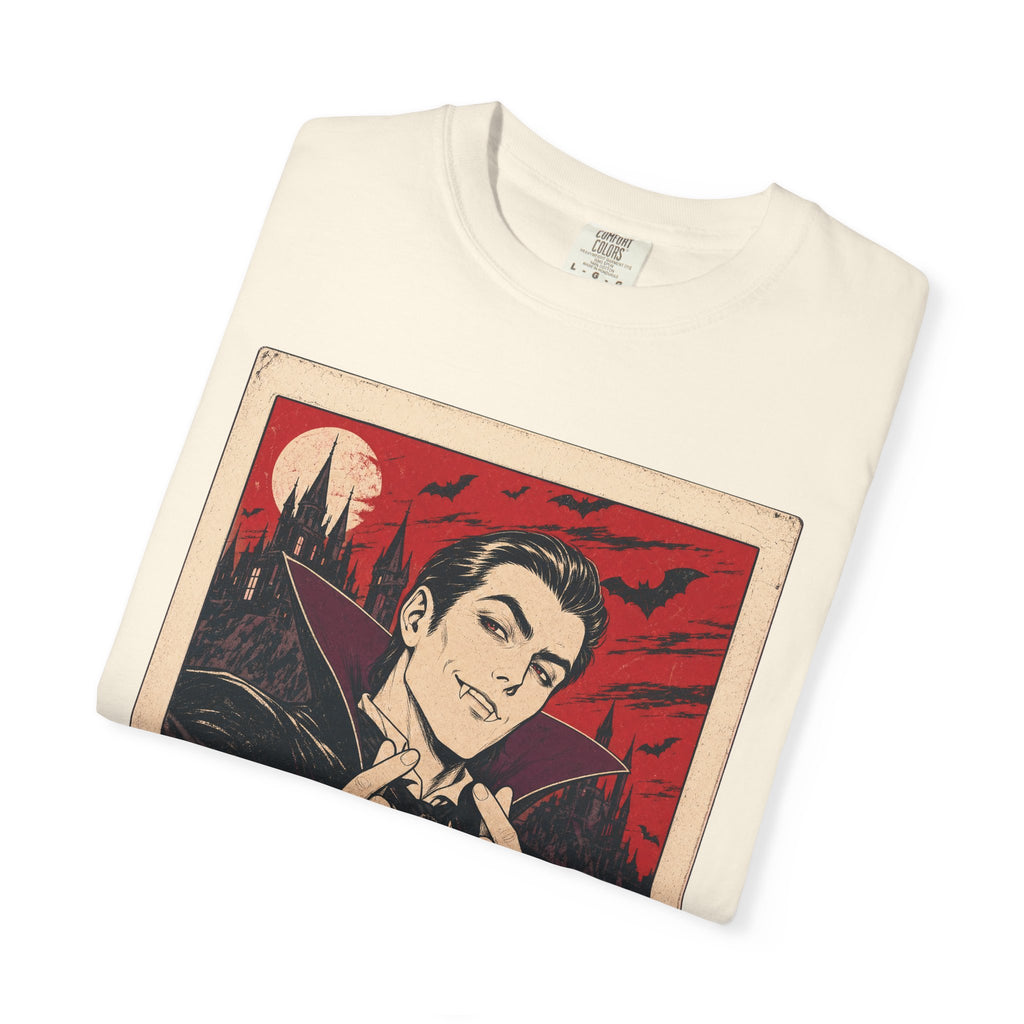 Vampire Selfie T-shirt in Ivory, folded view
