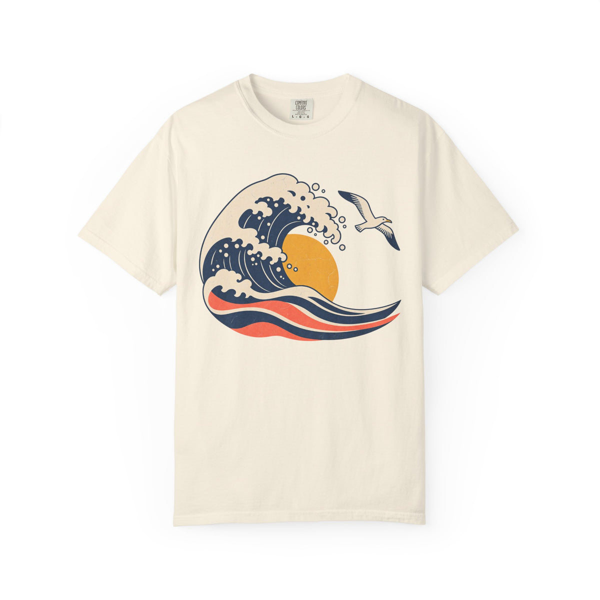 Great Wave T-shirt in Ivory, front view