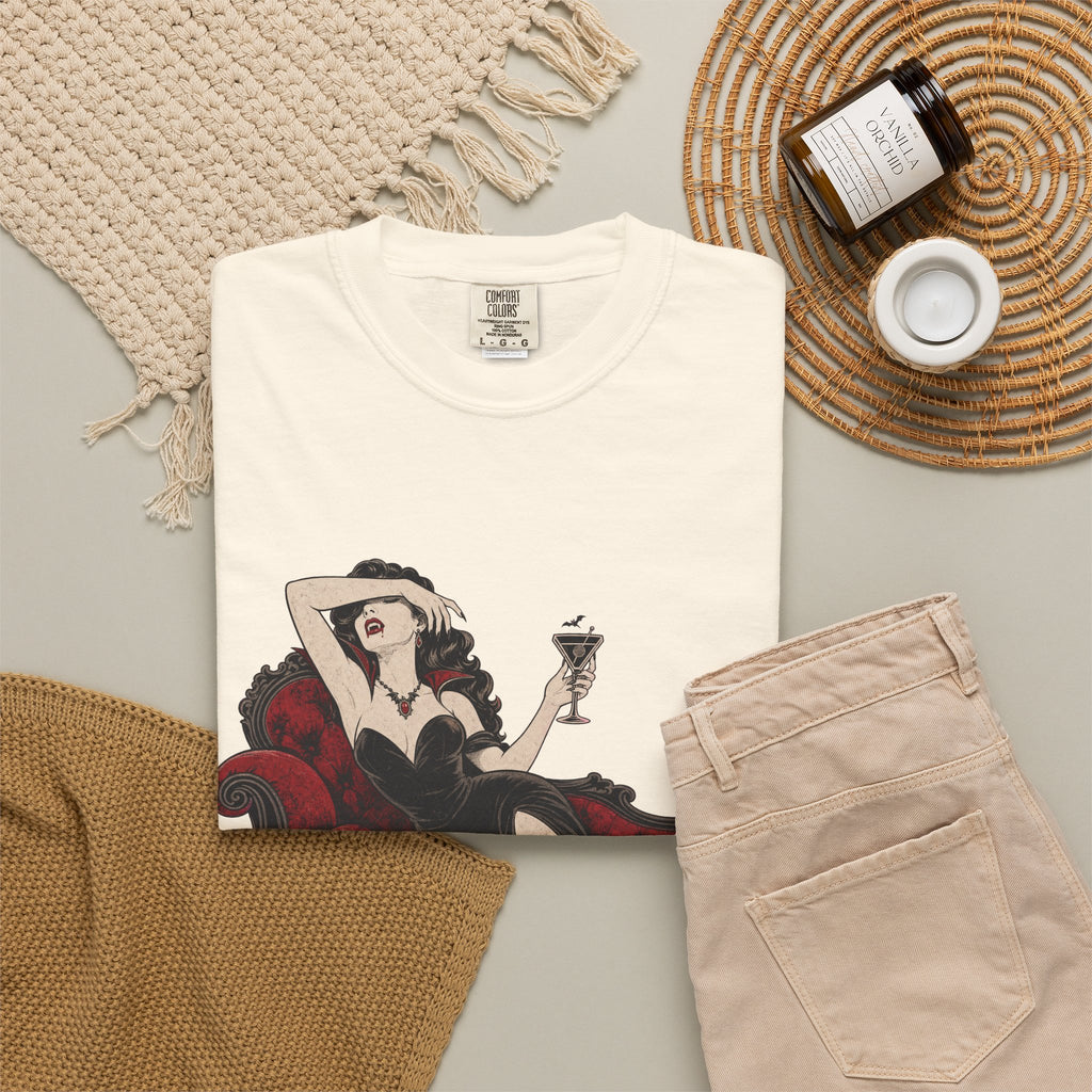 Bite Me Darling T-shirt in Ivory, flat lay view