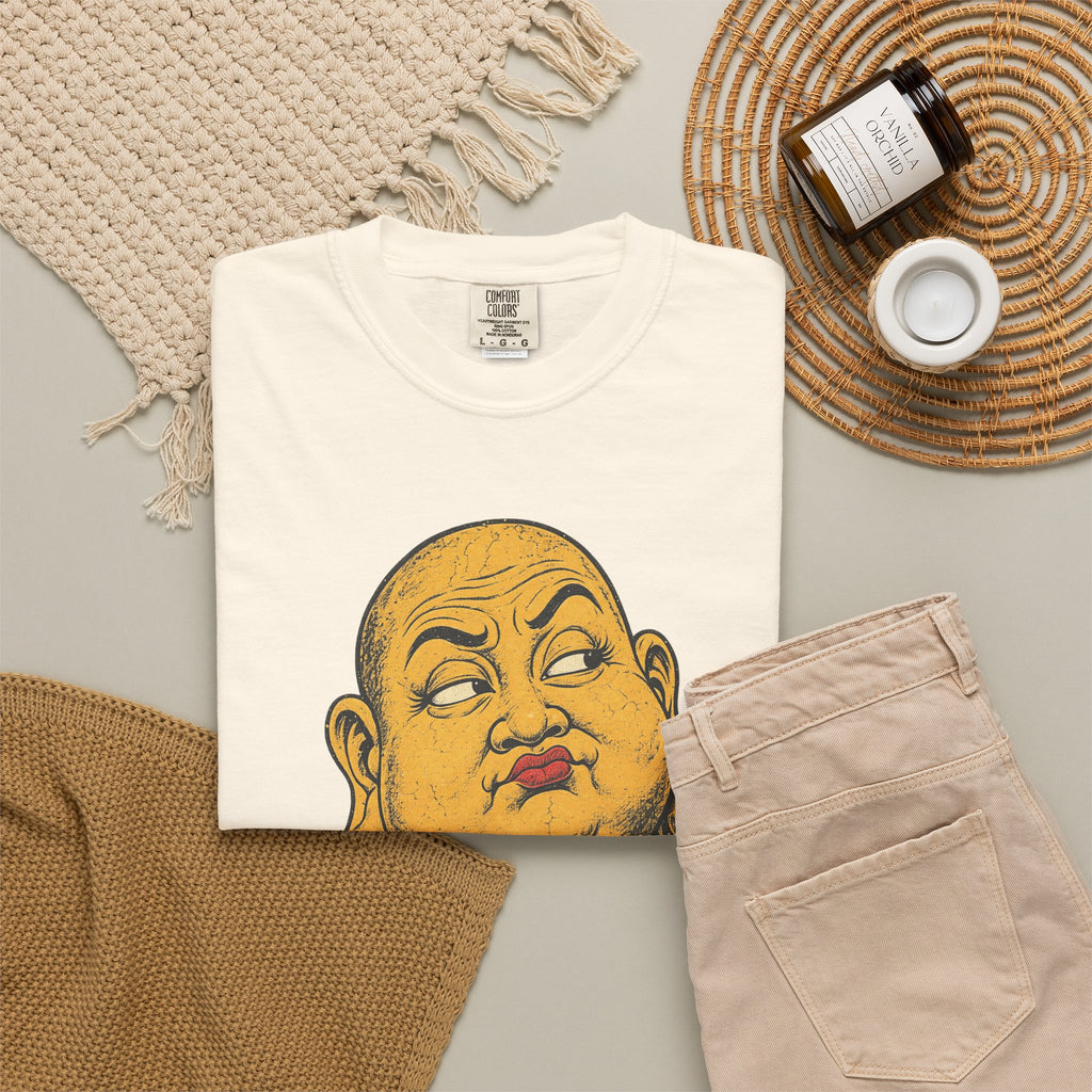 Buddha Side Eye T-shirt in Ivory, flat lay view