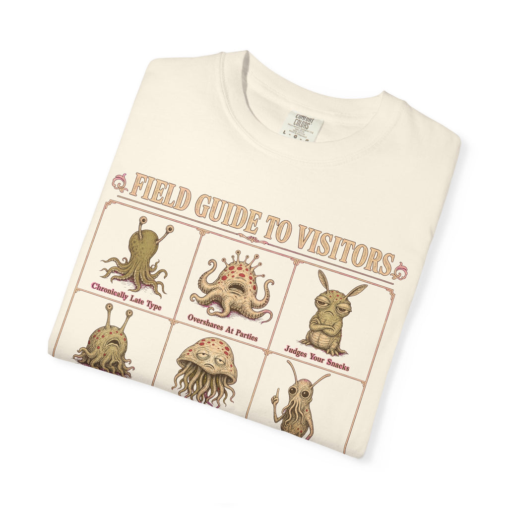 Alien Field Guide T-shirt in Ivory, folded view