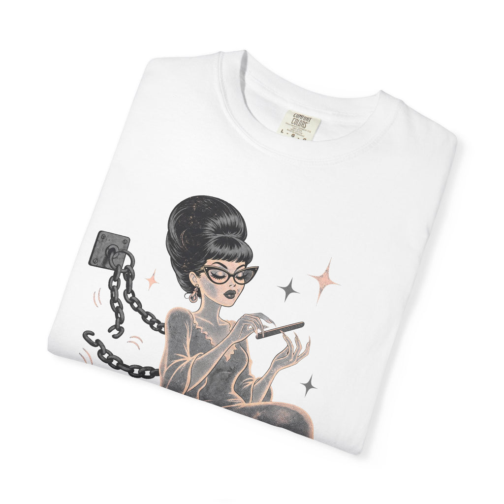 Sarcastic Female Halloween T-shirt in White, folded view