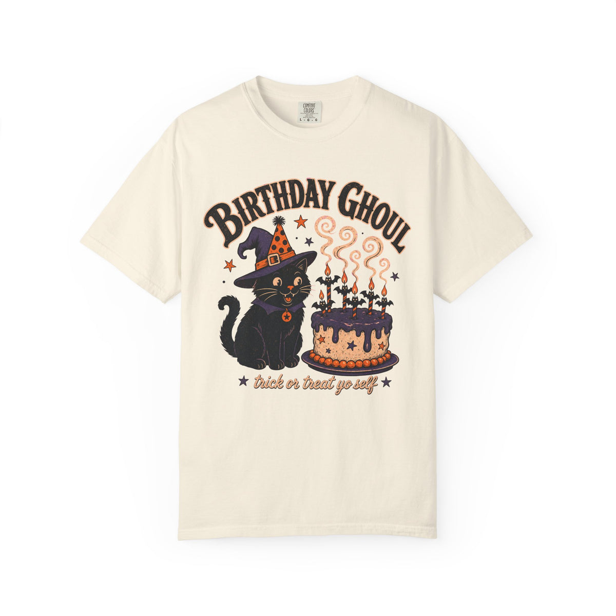 Birthday Ghoul T-shirt in Ivory, front view