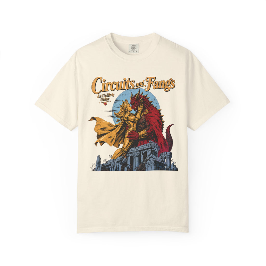 Circuits and Fangs T-shirt in Ivory, front view