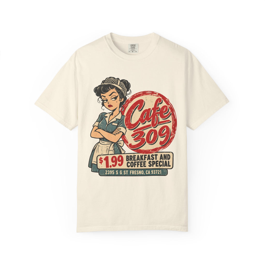 Cafe 309 T-shirt in Ivory, front view