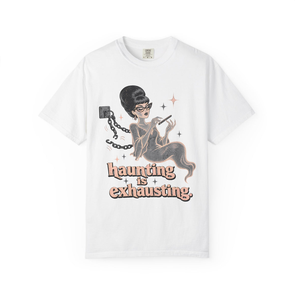 Sarcastic Female Halloween T-shirt in White, front view