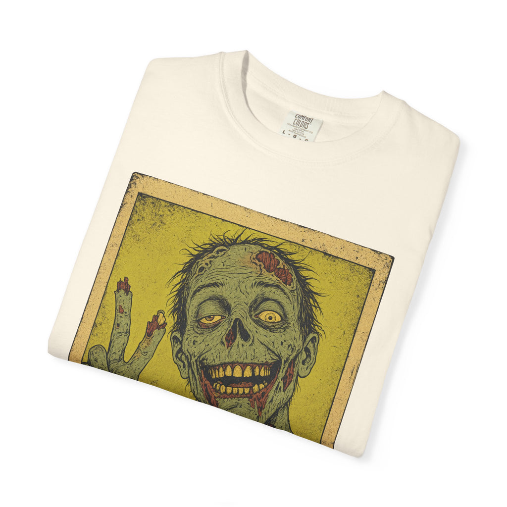 Zombie Selfie T-shirt in Ivory, folded view