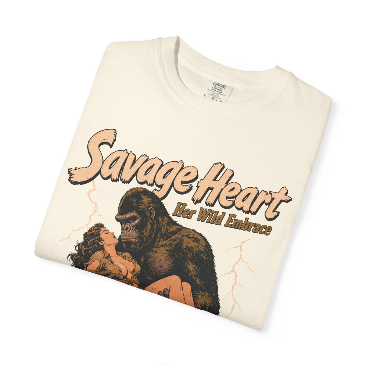 Savage Heart T-shirt in Ivory, folded view