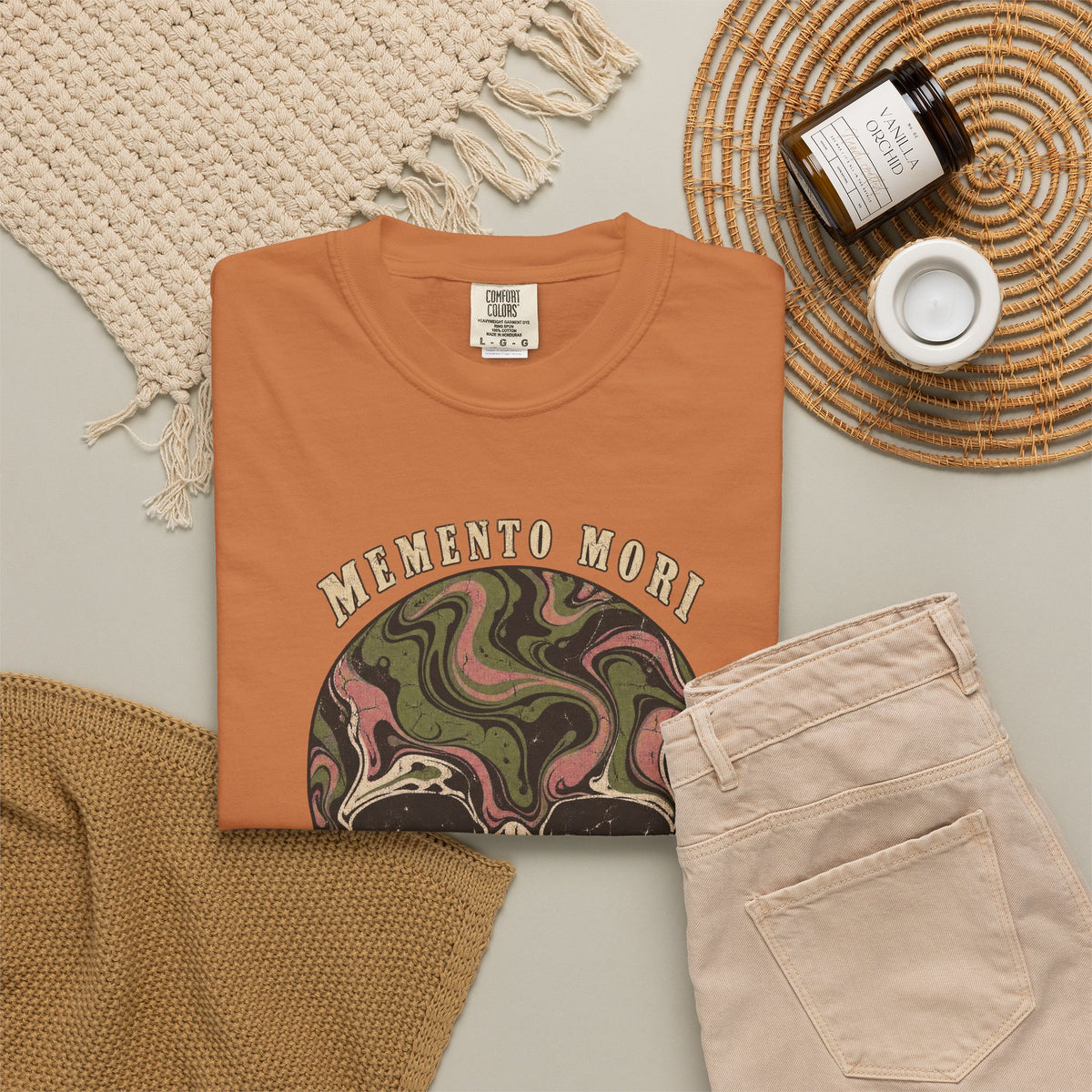 Comfort Colors® Memento Mori T-Shirt, Funny Vintage Philosophy Skull