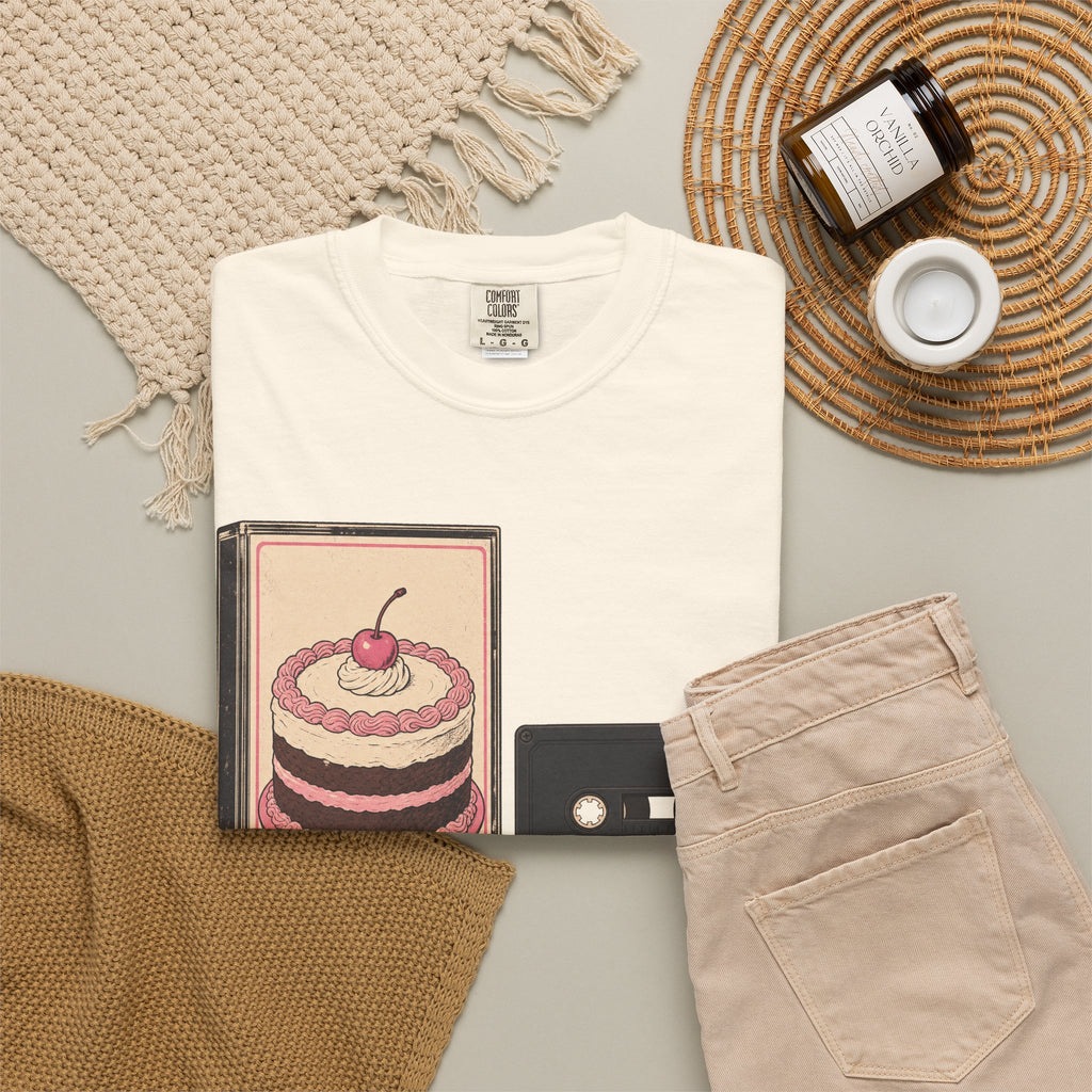 Frosted Cake Cassette T-shirt in Ivory, flat lay view