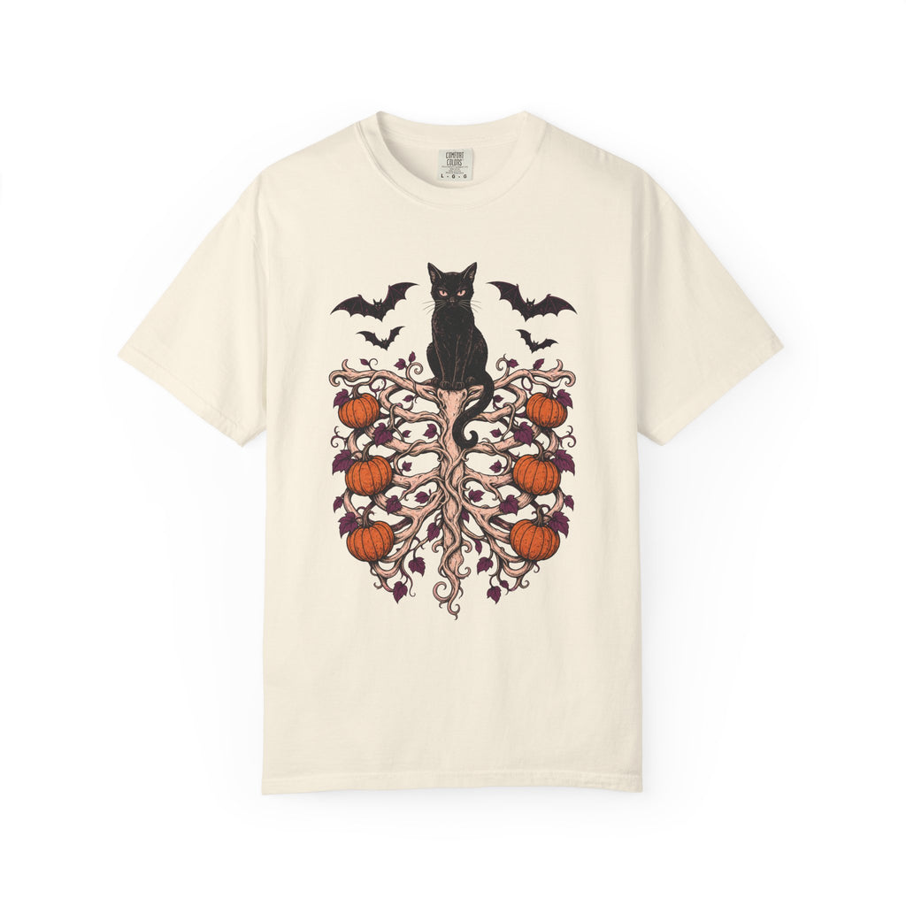 Vine Skeleton Ribcage T-shirt in Ivory, front view