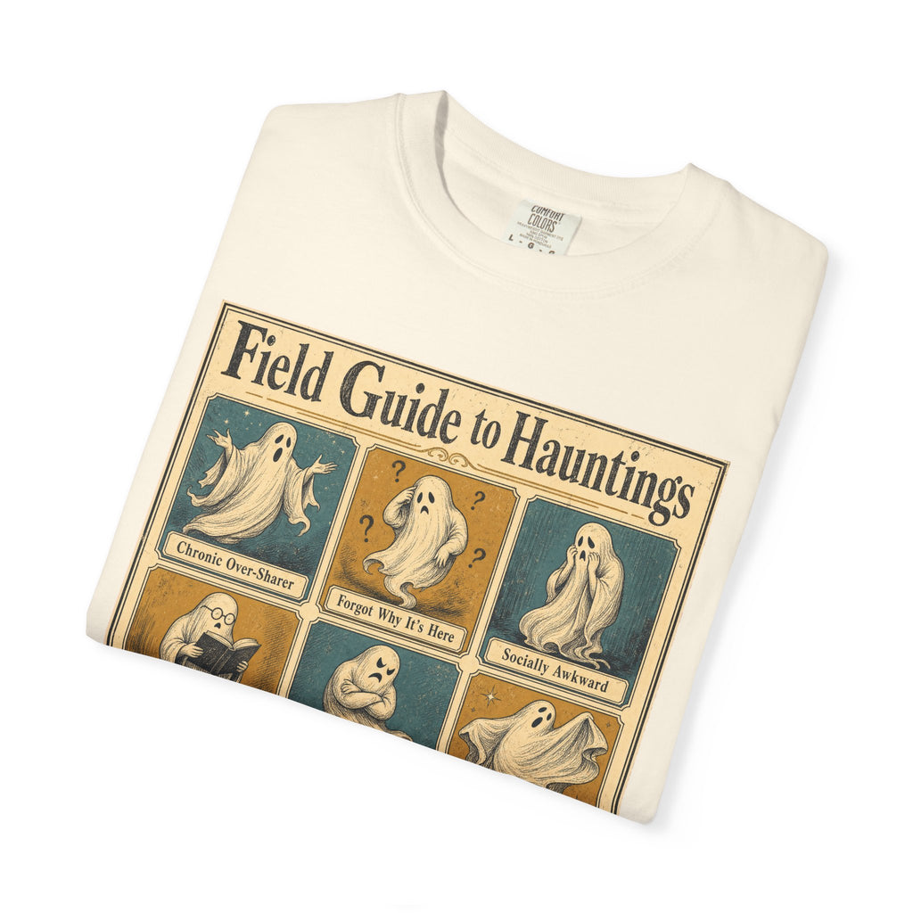 Field Guide to Hauntings T-shirt in Ivory, folded view