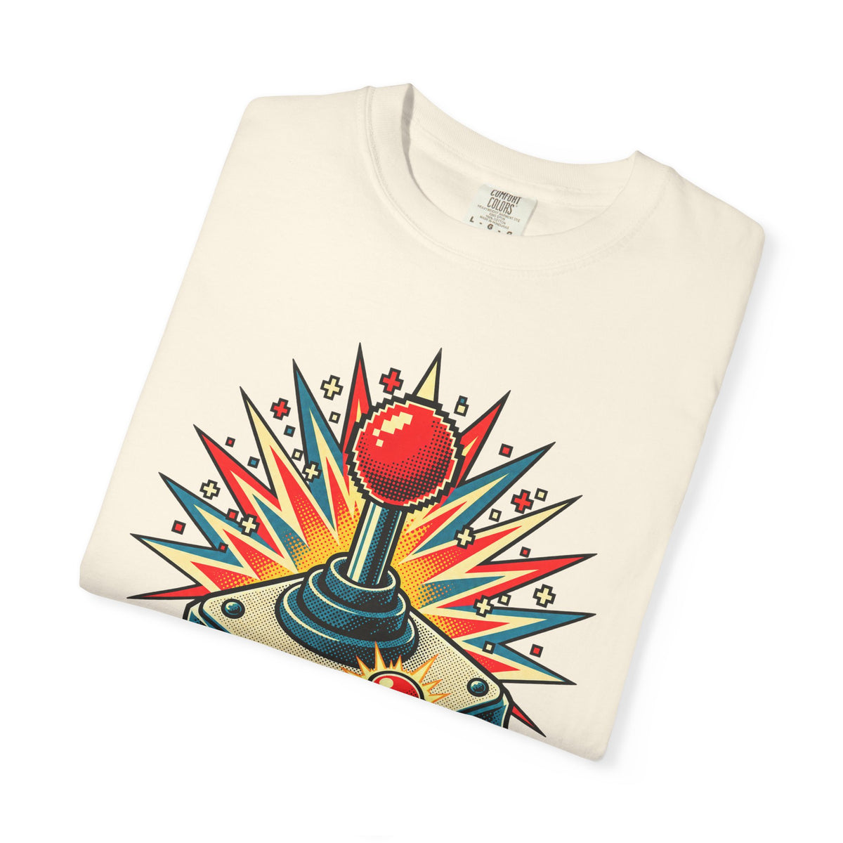 Insert Coin T-shirt in Ivory, folded view