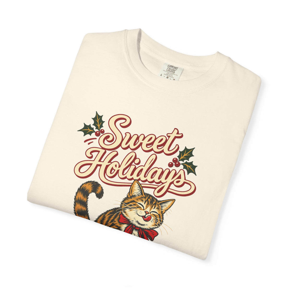 Sweet Holidays T-shirt in Ivory, folded view