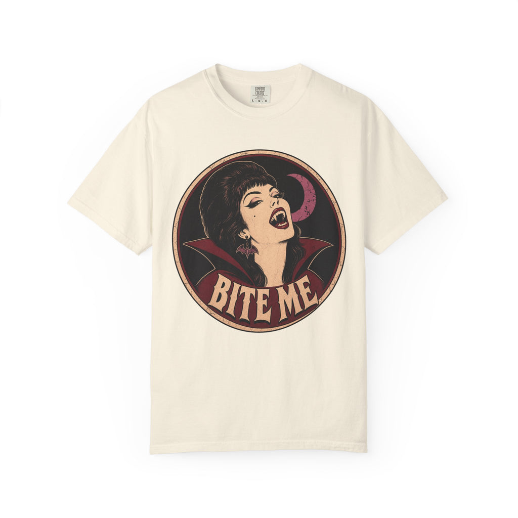 Bite Me T-shirt in Ivory, front view