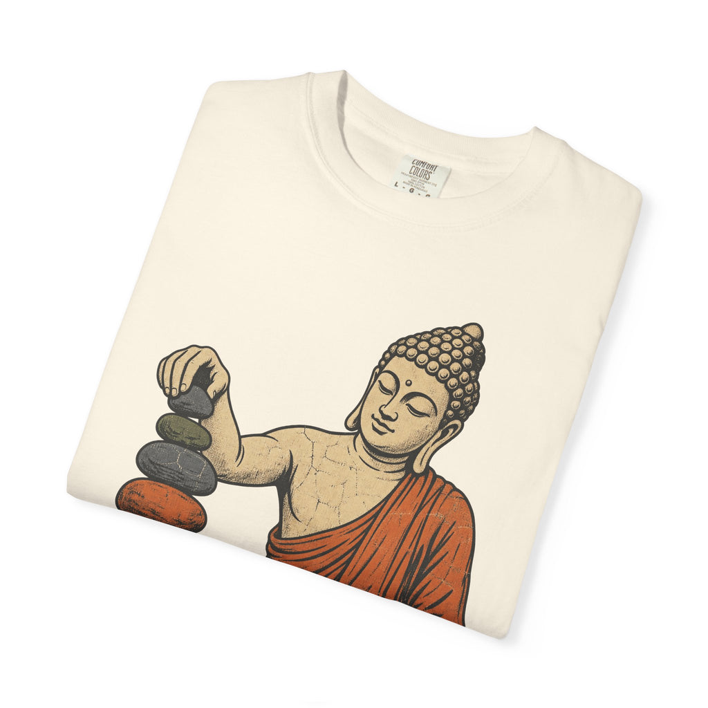 Buddha Cairn T-shirt in Ivory, folded view