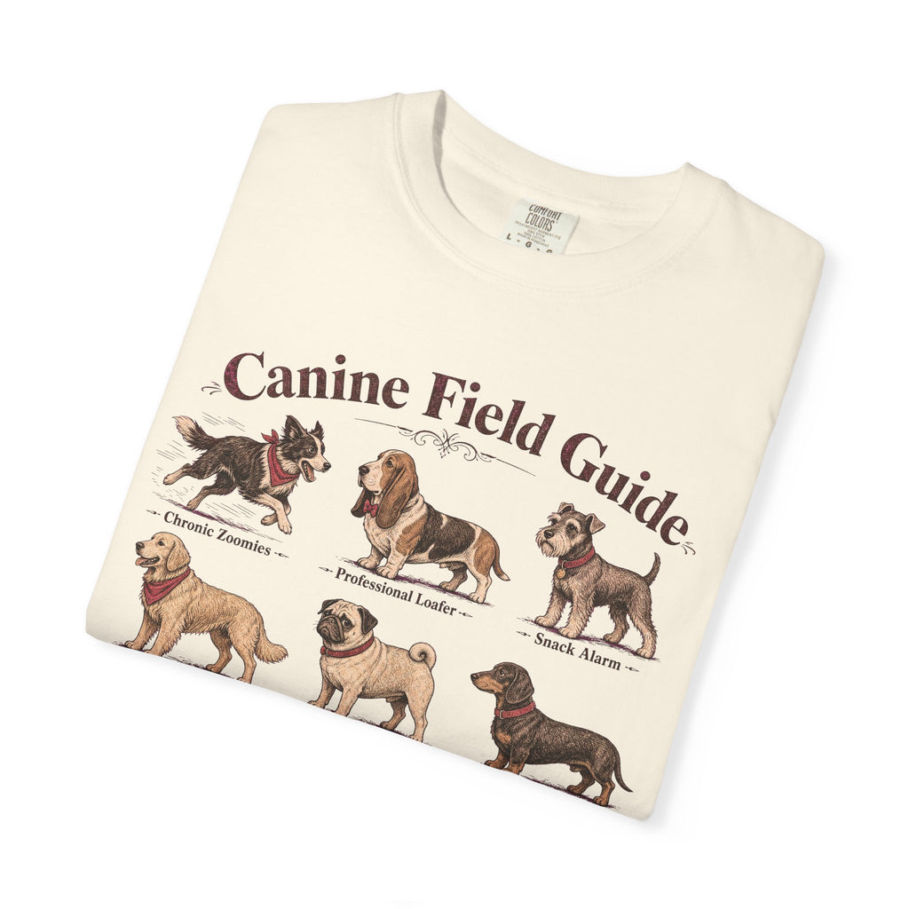 Canine Field Guide T-shirt in Ivory, folded view