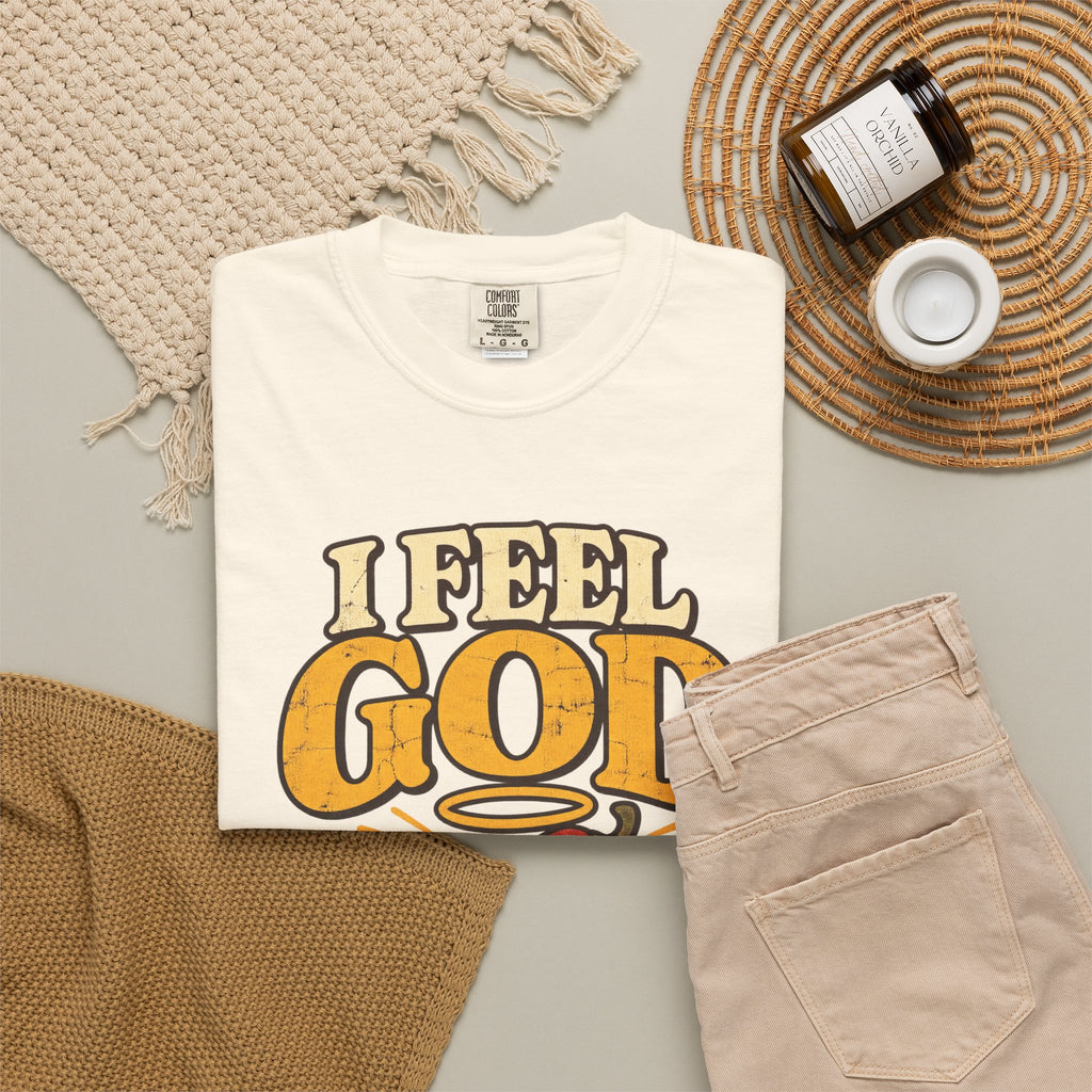 I Feel God In This Chili's Tonight T-shirt in Ivory, flat lay view