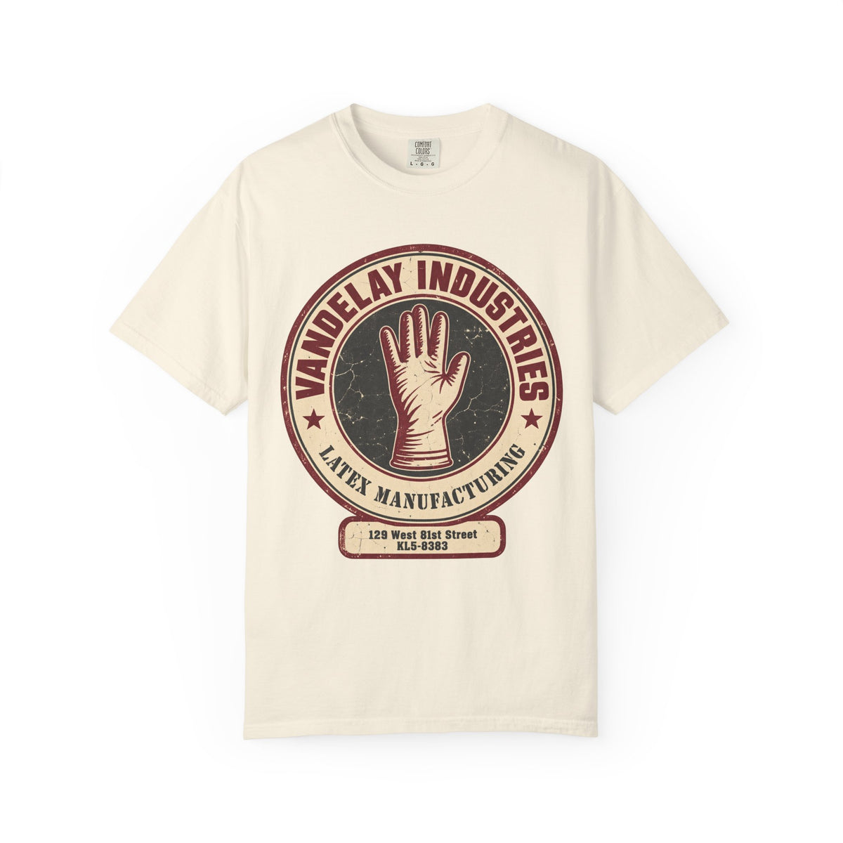 Vandelay Industries T-shirt in Ivory, front view