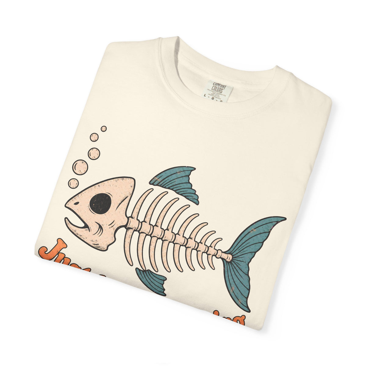 Just Keep Swimming T-shirt in Ivory, folded view