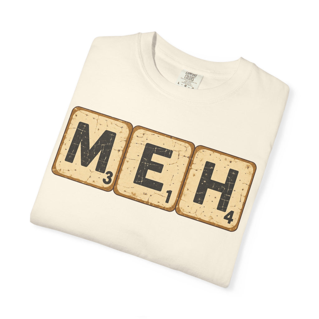 MEH Scrabble Tiles T-shirt in Ivory, folded view