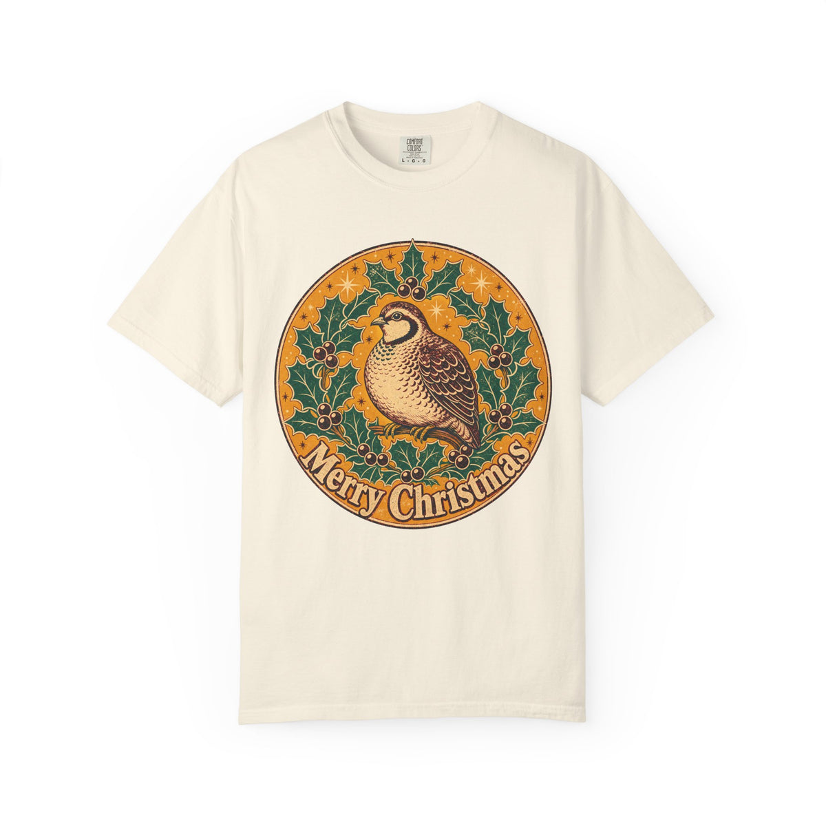 Merry Christmas T-shirt in Ivory, front view