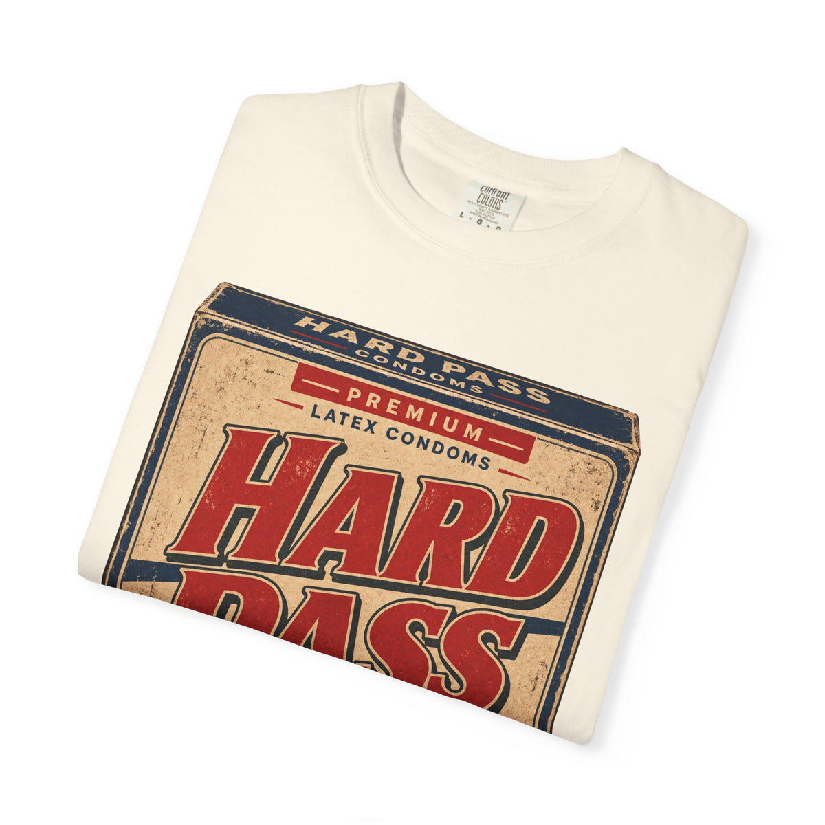 Hard Pass T-shirt in Ivory, folded view
