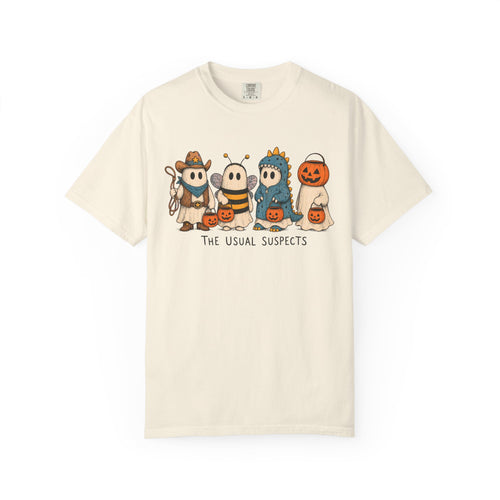 Trick or Treat Ghost Gang T-shirt in Ivory, front view