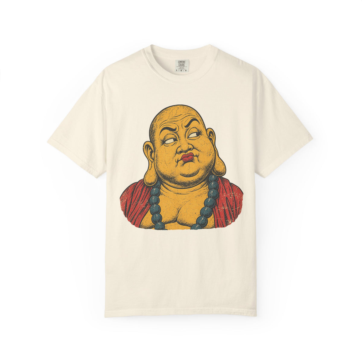 Buddha Side Eye T-shirt in Ivory, front view