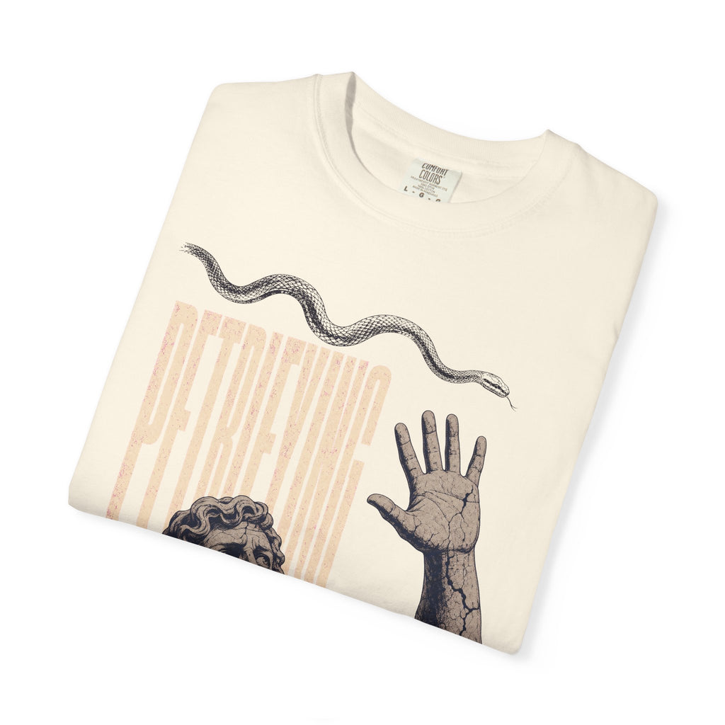 Petrifying Medusa T-shirt in Ivory, folded view
