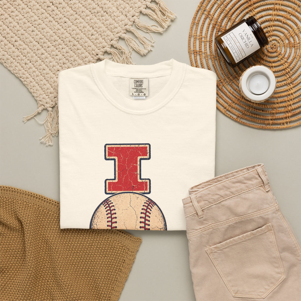 I Softball Women's Sports T-shirt in Ivory, flat lay view