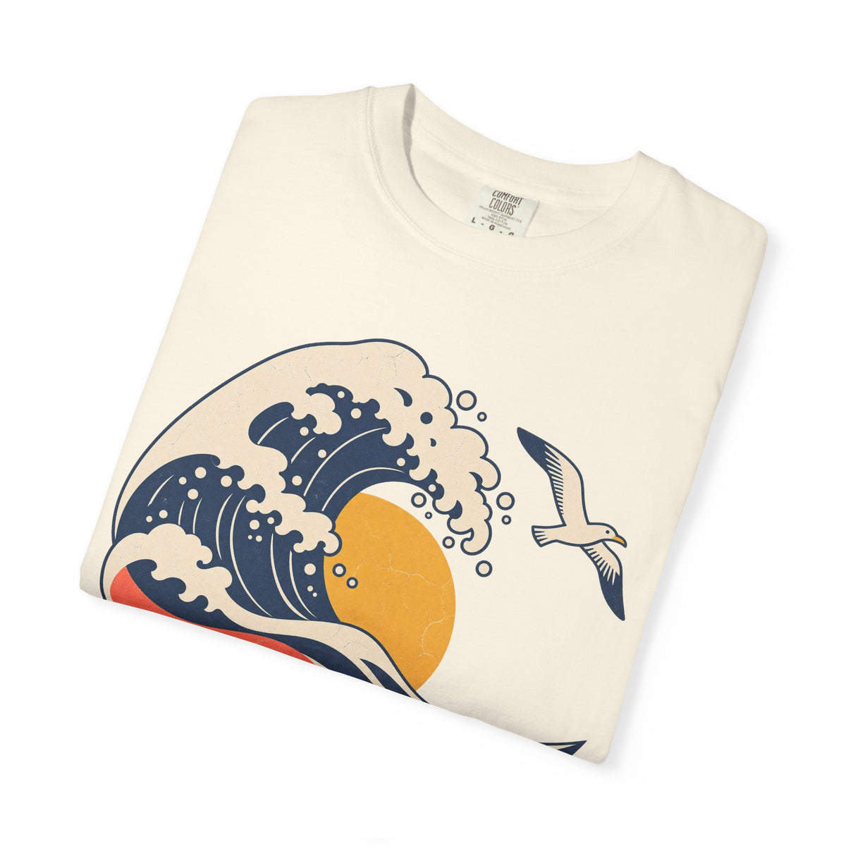 Great Wave T-shirt in Ivory, folded view