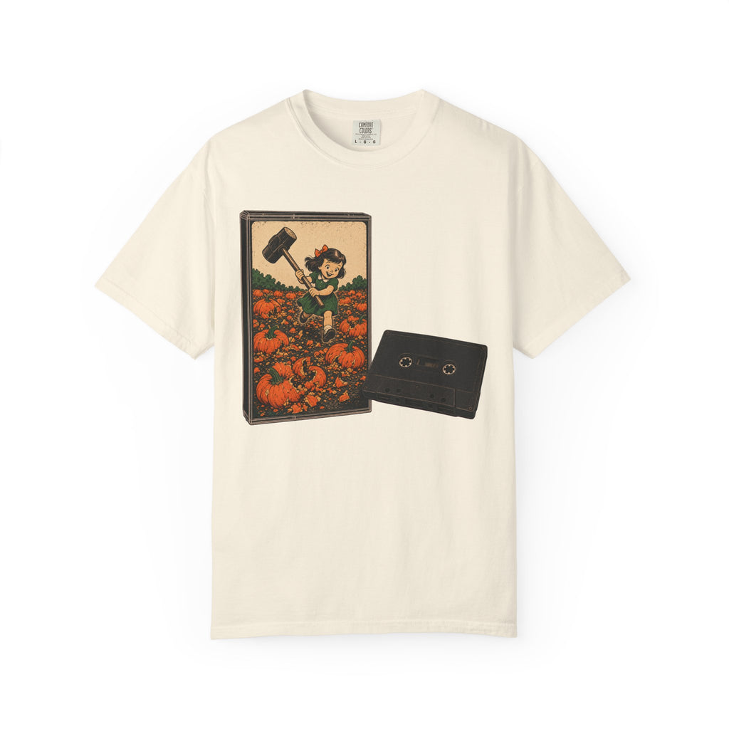 Smashed Pumpkins Cassette T-shirt in Ivory, front view