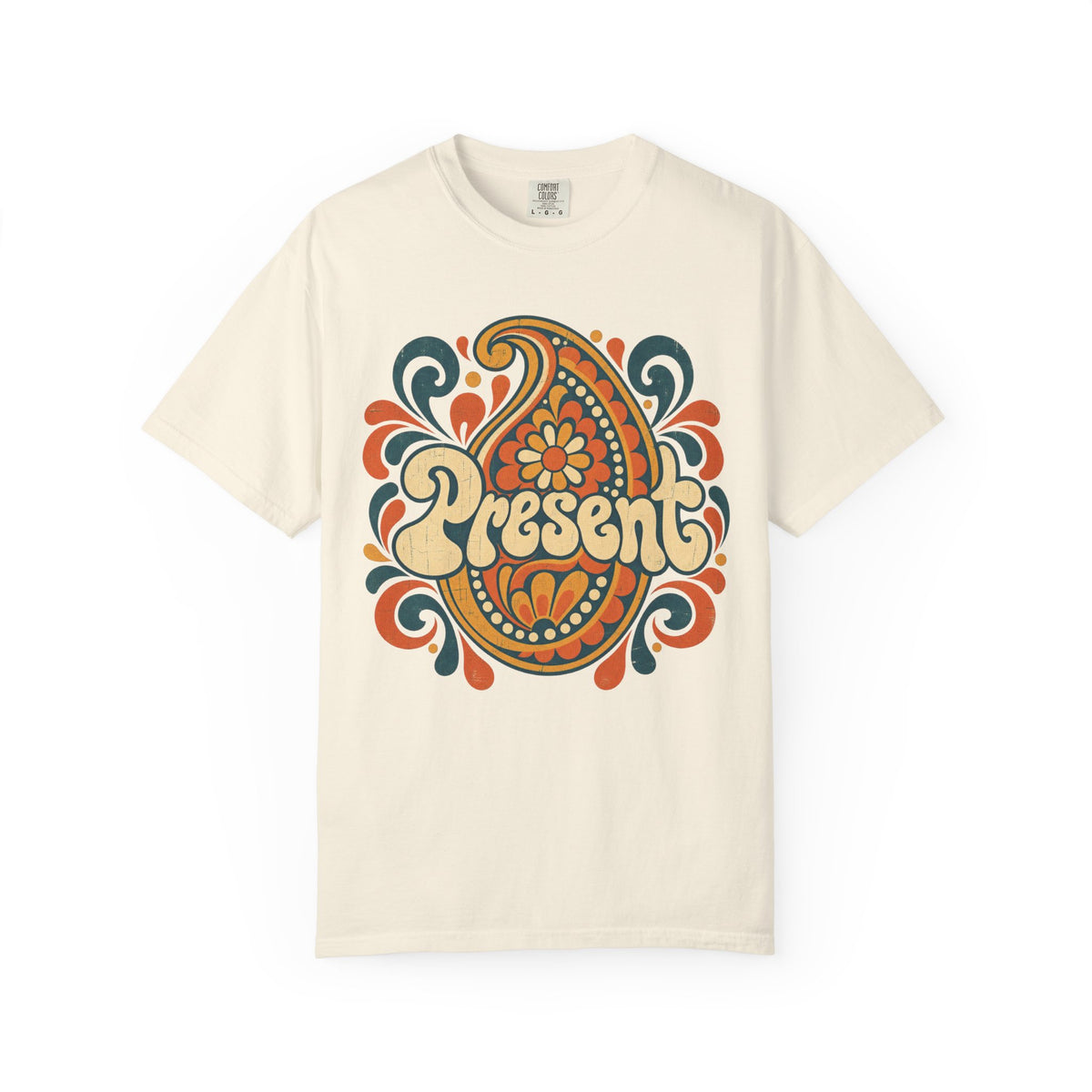 Present T-shirt in Ivory, front view